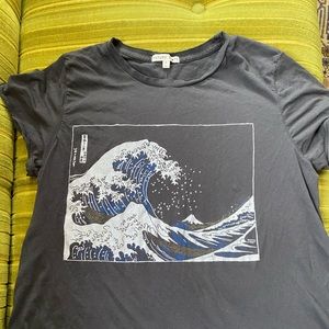 Urban outfitters cropped Japanese wave tee